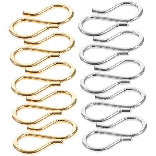 VICASKY 10 Stück S Form Schmuckverschluss Langlebige DIY Bastelverschluss für Armbänder und Rostfrei und Fade Resistent für Schmuckherstellung und Bastelprojekte von VICASKY