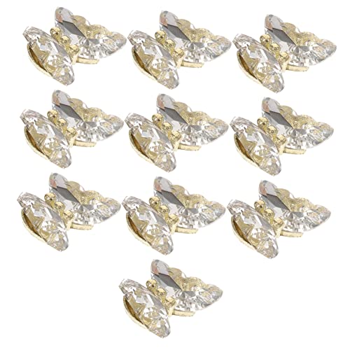 VICASKY 10 Stück Schmetterlings Nagelbohrer Schmetterlings Charms Goldene Schmetterlinge Geburtstags Maniküre Dekoration Strasssteine Schmetterlinge Nagel Charm von VICASKY