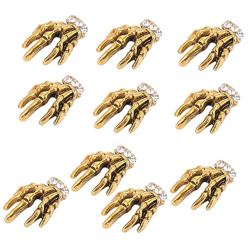 VICASKY 10 Stück Teiliges Alloy Skeleton Hand Nagelkunst Dekorationsset Diy Maniküre Accessoires für Professionelle und Private Nagelkunst Passend für Uv Lack Nageldekoration für Party und VICASKY 10 Stück Teiliges Alloy Skeleton Hand Nagelkunst Dekorationsset Diy Maniküre Accessoires für Professionelle und Private Nagelkunst Passend für Uv Lack Nageldekoration für Party und von VICASKY
