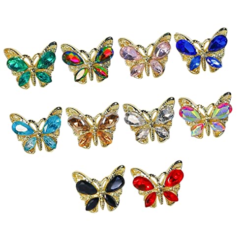 VICASKY 10 Stück Teiliges Nail Art Zubehör mit Funkelnden Schmetterling Strasssteinen Charms für DIY Maniküre Nagelkunst Vielseitig für Nägel Handy Brillen und Körperkunst VICASKY 10 Stück Teiliges Nail Art Zubehör mit Funkelnden Schmetterling Strasssteinen Charms für DIY Maniküre Nagelkunst Vielseitig für Nägel Handy Brillen und Körperkunst von VICASKY