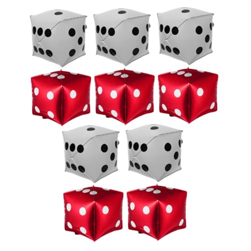 VICASKY 10 Stück Teiliges Quadratische Würfel Folienballons aus Aluminiumfolie Langlebig und Leicht Aufzublasen Dekoration für und Spieleabend Partys Outdoor Party Deko in Weiß und Rot VICASKY 10 Stück Teiliges Quadratische Würfel Folienballons aus Aluminiumfolie Langlebig und Leicht Aufzublasen Dekoration für und Spieleabend Partys Outdoor Party Deko in Weiß und Rot von VICASKY
