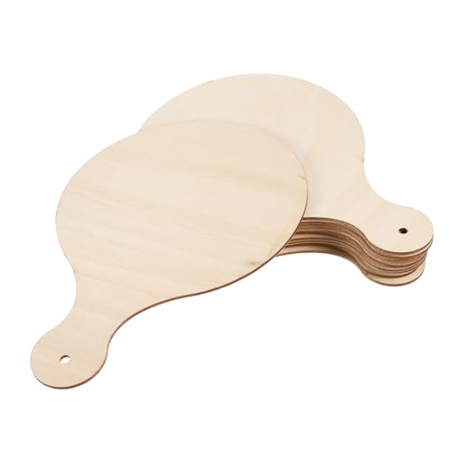 VICASKY 10 Stück Teiliges Runde aus Hochwertigem Holz mit Griffloch zum Aufhängen Langlebig und Unvollendet für Diy-dekoration Bemalen von VICASKY