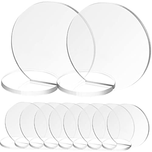 VICASKY 10 Stück Teiliges Tischnummern Transparent Blanko DIY Hochzeitstisch Dekoration Runde Sitzplatzschilder für Geburtstag Party Aufsteller für Verlobung und Event von VICASKY
