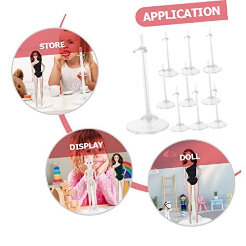 VICASKY 10 Stück Teiliges Transparentes Puppenständer Praktische Doll Support Halter aus Kunststoff Stabile Displayhalter für Puppen für Vitrinen und Spielumgebungen Einsetzbar von VICASKY