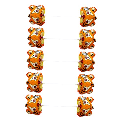 VICASKY 10 Stück Tigerkopf Folienballons Tiermuster für Geburtstagsfeiern Dekorationen und Kinderpartys Vielseitig Einsetzbar und Sicher im Gebrauch von VICASKY