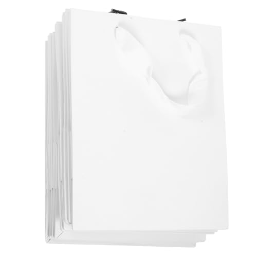 VICASKY 10 Stück Weiße Papiertüten, Geschenktüten, Einkaufstüten Mit Griffen, Partygeschenktüten VICASKY 10 Stück Weiße Papiertüten, Geschenktüten, Einkaufstüten Mit Griffen, Partygeschenktüten von VICASKY