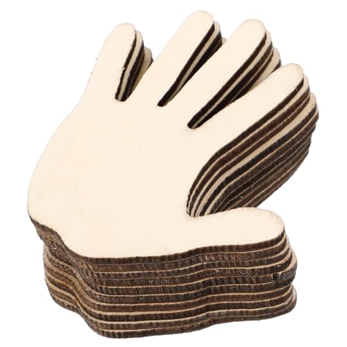 VICASKY 10 Stück unlackierte Holz-Handform-Ausschnitte, Furnierscheiben, blanko, Handflächenstücke für Patchwork, DIY, Basteln, Dekoration VICASKY 10 Stück unlackierte Holz-Handform-Ausschnitte, Furnierscheiben, blanko, Handflächenstücke für Patchwork, DIY, Basteln, Dekoration von VICASKY