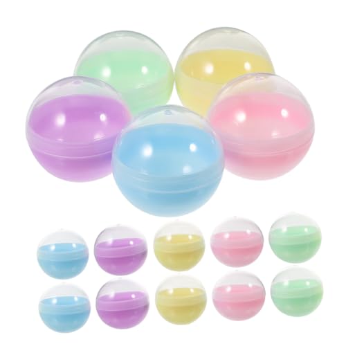 VICASKY 100 Stück Halbtransparente Bunte Gumball Maschinen Kapseln Rundkapseln aus PP für DIY Basteln Spielzeugfüllung und Automatenfüllung Geeignet von VICASKY