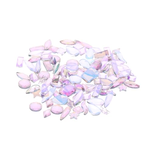 VICASKY 100 Stück Nagelschmuck Bohrer Nagelsteine Farbige Strasssteine ​​Für Nägel Nagelkristalle Für Gemischte Nagelkunst Strasssteine Nagelkunst Charme Flach Geformte Patches von VICASKY