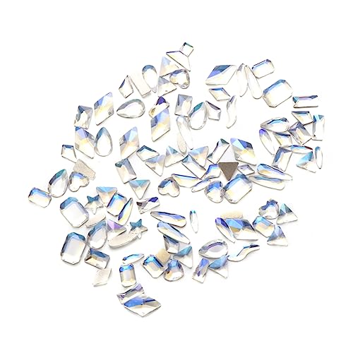 VICASKY 100 Stück Nail Art Strasssteine Weiße Maniküre Charms Gemischte Aufkleber Glitzernde Diy Zubehör für Faszinierende Nagelkunst und Dekorationen VICASKY 100 Stück Nail Art Strasssteine Weiße Maniküre Charms Gemischte Aufkleber Glitzernde Diy Zubehör für Faszinierende Nagelkunst und Dekorationen von VICASKY