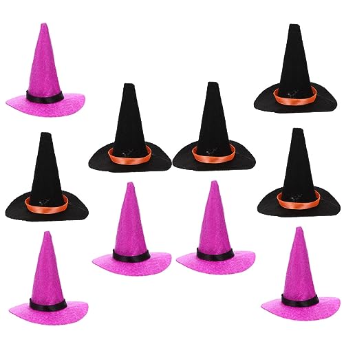 VICASKY 10Stücke Mini Hexenhüte für Halloween Dekorative Hutüberzüge für Flaschen Puppenhauszubehör Kuchendekoration Partydeko für Unvergessliches Fest VICASKY 10Stücke Mini Hexenhüte für Halloween Dekorative Hutüberzüge für Flaschen Puppenhauszubehör Kuchendekoration Partydeko für Unvergessliches Fest von VICASKY