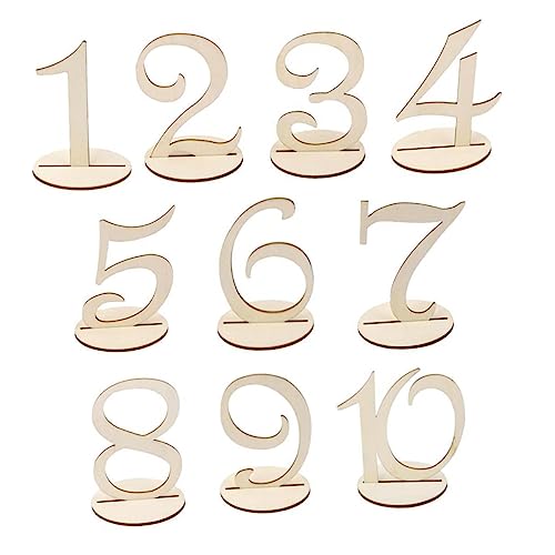 VICASKY 10Stücke Teiliges Hochzeitstischnummern Aus Holz Ziffern Tischdekoration Für Empfang Und Feierlichkeiten Design Für Hochzeiten Und Events von VICASKY
