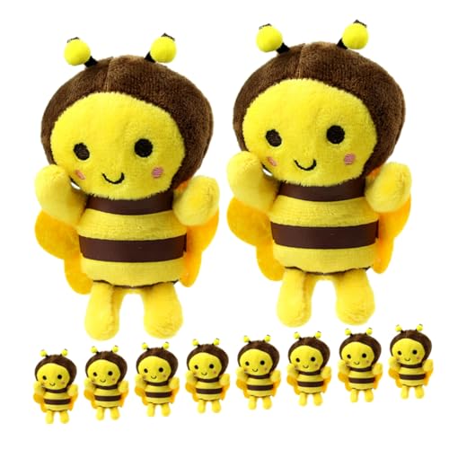 VICASKY 10stücke Plüsch Bienen Schlüsselanhänger Ausgestopfte Biene Anhänger Rucksack Tasche Charm Ornament Mit Kette Für Junge Mädchen Geburtstagsgeschenk von VICASKY