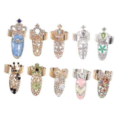 VICASKY 10Stücke Teiliges Strass Fingerring für Trendige Offene Knuckle Ringe Stilvolle Dekoration für Maniküre und Partys Vielseitig Kombinierbar für Look VICASKY 10Stücke Teiliges Strass Fingerring für Trendige Offene Knuckle Ringe Stilvolle Dekoration für Maniküre und Partys Vielseitig Kombinierbar für Look von VICASKY