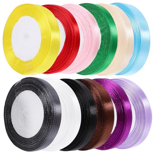 VICASKY 12 Rollen Satinband Geschenkband Mischfarben pro Rolle für Hochzeitsdekoration Bastelarbeiten Weihnachtsgeschenke und Kreative DIY Projekte VICASKY 12 Rollen Satinband Geschenkband Mischfarben pro Rolle für Hochzeitsdekoration Bastelarbeiten Weihnachtsgeschenke und Kreative DIY Projekte von VICASKY