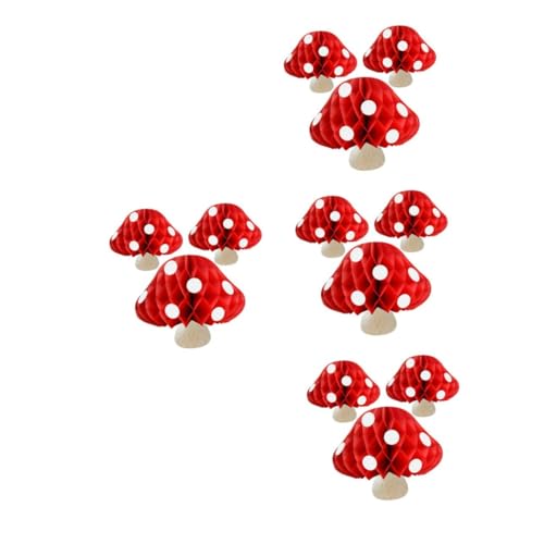 VICASKY 12 Stck. Pilz Wabenbälle Hängende Deko mit Elegantem Design Vielseitige Party und Festtagsdekoration für Geburtstag Taufe Hochzeit und Shower von VICASKY