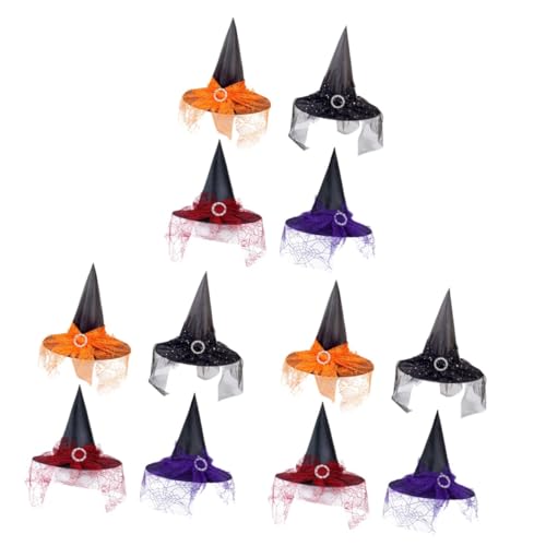 VICASKY 12 Stck. Teiliges Dekorative Hexenhüte aus Wiederverwendbare Halloween Party Zubehör Vielseitig für Damen und Jugendliche für Cosplay Maskerade und Festliche Anlässe von VICASKY