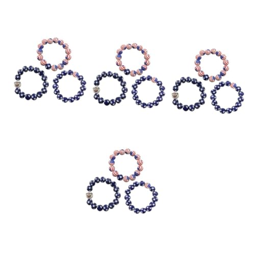 VICASKY 12 Stck. Teiliges Independence Day Armband aus Verstellbaren Holzperlen Patriotisch Passend für Handgelenke als Partygeschenk und Feieraccessoire zum Juli von VICASKY