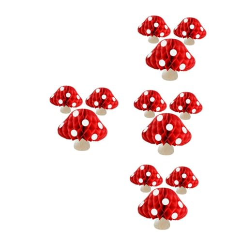 VICASKY 12 Stck. Teiliges Pilz Wabenbälle aus Hängende Deko für Geburtstag und Hochzeit Charmante Pilzform Vielseitig Einsetzbar Elegante und Pflegeleichte Festtagsdekoration von VICASKY