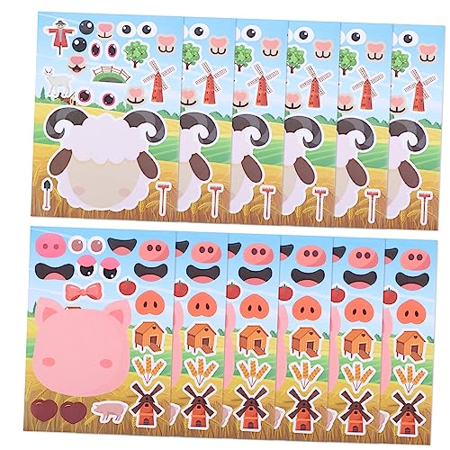 VICASKY 12 Stück Bauernhof Aufkleber kinderzimmer Sticker tiermotive Sticker Notizbuch Aufkleber Tiergesichter Aufkleber Tiere Aufkleber Gesichtsaufkleber Kupferplattenaufkleber VICASKY 12 Stück Bauernhof Aufkleber kinderzimmer Sticker tiermotive Sticker Notizbuch Aufkleber Tiergesichter Aufkleber Tiere Aufkleber Gesichtsaufkleber Kupferplattenaufkleber von VICASKY