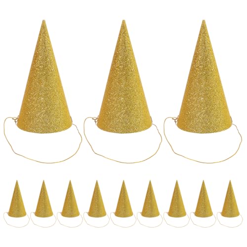 VICASKY 12 Stück Glitzer Partyhüte Goldene Geburtstagsmützen für Erwachsene Festliche Dekorationen für Partys Hochzeiten Feiern und Events Zufällige Farbe VICASKY 12 Stück Glitzer Partyhüte Goldene Geburtstagsmützen für Erwachsene Festliche Dekorationen für Partys Hochzeiten Feiern und Events Zufällige Farbe von VICASKY