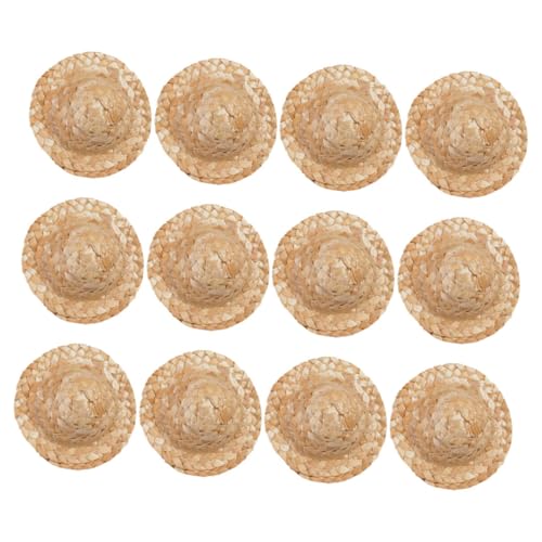 VICASKY 12 Stück Handgefertigte Mini Strohhüte Kleine Gewebte Puppenhüte Langlebige DIY Bastelaccessoires für Puppenhaus Dekoration und Kreative Heimgestaltung VICASKY 12 Stück Handgefertigte Mini Strohhüte Kleine Gewebte Puppenhüte Langlebige DIY Bastelaccessoires für Puppenhaus Dekoration und Kreative Heimgestaltung von VICASKY