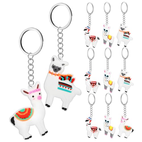 VICASKY 12 Stück Teiliges Alpaka Schlüsselanhänger mit Süßem Cartoon Design Dekorativer Tieranhänger für Taschen Rucksäcke und Schlüsselbund als Kindergeburtstags Mitgebsel und von VICASKY
