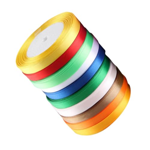 VICASKY 12 Stück Teiliges Geschenkband aus Seidigem Satin polyester Vielseitige Schleifenbänder für Hochzeitsdekoration Geschenkverpackung und DIY Bastelarbeiten Bunte Zufällige Farbe von VICASKY
