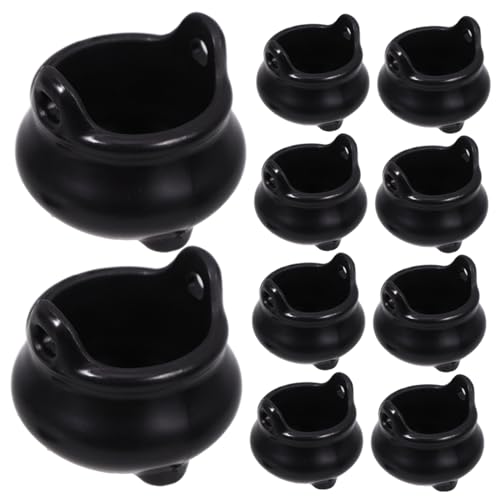 VICASKY 12 Stück Teiliges Miniatur Witch Pot für Halloween Dekoration Süße Kessel für Kinderfeste als Tischdeko für Puppenhäuser Langlebiges Material Vielseitig Einsetzbar von VICASKY
