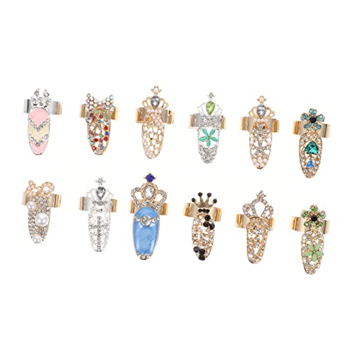 VICASKY 12 Stück Teiliges Set Nagelkunst Ringe mit Dekoration für Kreative Maniküre Einfach Anzuwenden für Partys und Cosplay Erforderlich VICASKY 12 Stück Teiliges Set Nagelkunst Ringe mit Dekoration für Kreative Maniküre Einfach Anzuwenden für Partys und Cosplay Erforderlich von VICASKY