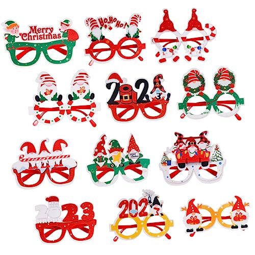 VICASKY 12 Stück Weihnachtsbrillen aus Filz Lustige Fotorequisiten für Weihnachtsfeier Dekoration und Party für Festliche Anlässe VICASKY 12 Stück Weihnachtsbrillen aus Filz Lustige Fotorequisiten für Weihnachtsfeier Dekoration und Party für Festliche Anlässe von VICASKY