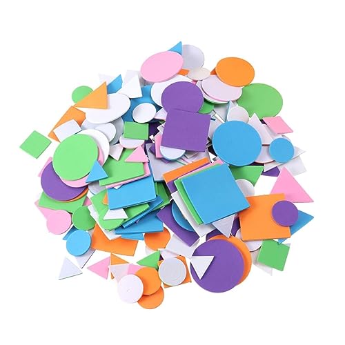VICASKY 1250 Stück Bunte Geometrische Form Aufkleber aus Eva Schaum Selbstklebende Sticker für DIY Bastelmaterialien für Schule und Kreative Projekte Gemischte und Farben von VICASKY