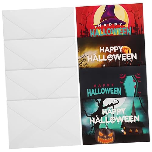 VICASKY 12Sätze Halloween Einladungskarten Grußkarten mit Umschlägen für Halloween Party Gruselige Designs und Thematische Motive zur Steigerung der Festlichen von VICASKY