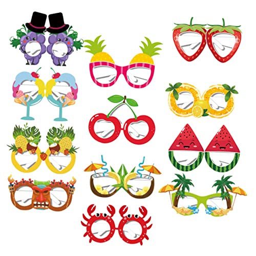 VICASKY 12Stücke Sommerfruchtbrillen Lustige Partybrille Fotorequisiten für Geburtstagsfeiern und Sommerfeste Leicht und Bequem von VICASKY