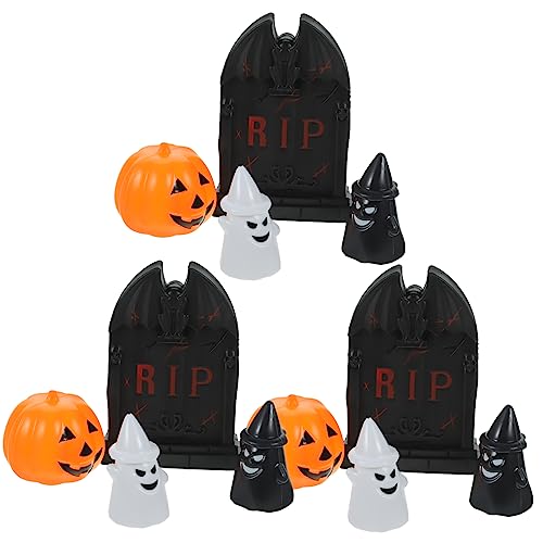 VICASKY 12Stücke Teiliges Halloween Dekorationsset DIY Tischornamente mit Kürbissen Grabsteinen und Geistern für Kreative Halloween Feiern für Partys und Tischdekorationen VICASKY 12Stücke Teiliges Halloween Dekorationsset DIY Tischornamente mit Kürbissen Grabsteinen und Geistern für Kreative Halloween Feiern für Partys und Tischdekorationen von VICASKY