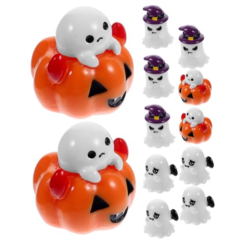 VICASKY 12Stücke Teiliges Halloween Figuren Kürbis Gespenster für Puppenhaus und Tischdekoration für Halloween Partys und Kreative Gestaltung von VICASKY
