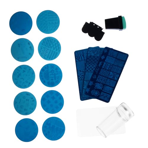 VICASKY 13 Stück Teiliges Nagel Stempelset aus Rostfreiem Stahl Wiederverwendbare Nail Stencils für Präzise Maniküre Langlebige Stamping Schablonen Geeignet für Diy Nail Art Zuhause und von VICASKY
