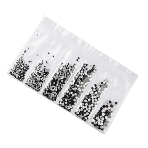 VICASKY 1364 Stück Nail Art Strasssteine Schwarz Flatback Glitzersteine für Maniküre DIY Zubehör Frauen Nagel Dekoration Langlebig Leicht von VICASKY