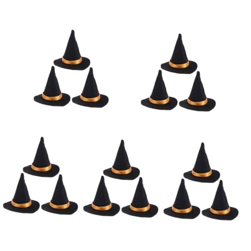 VICASKY 15 Stck. Teiliges Mini Hexenhut aus Filz Halloween Weinflaschen Abdeckung Partydeko Robust Farbecht für Halloween Feier und Festliche Tischdekoration VICASKY 15 Stck. Teiliges Mini Hexenhut aus Filz Halloween Weinflaschen Abdeckung Partydeko Robust Farbecht für Halloween Feier und Festliche Tischdekoration von VICASKY