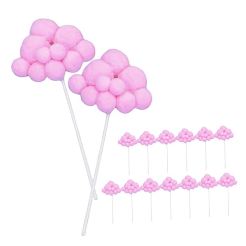 VICASKY 15 Stück Teiliges Cake Topper Wolkenform Leichte und Sichere Tortendeko für Geburtstag und Hochzeit Kreative Einfache Kuchenornamente Pastellrosa Vielseitig Einsetzbar für von VICASKY
