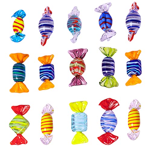 VICASKY 15 Stück Teiliges Süßigkeiten Ornament Bunte Candy Dekoration für Party Hochzeit Weihnachten Kreative Kleine Glasbonbons für Festliche Wohnkultur Platzsparend und Zufällige Farbe von VICASKY
