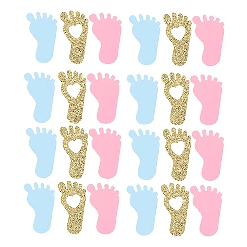 VICASKY 150 Stück Babyfüße Konfetti Bunte Glänzende Dekoration für Babyparty und Gender Reveal Feiern VICASKY 150 Stück Babyfüße Konfetti Bunte Glänzende Dekoration für Babyparty und Gender Reveal Feiern von VICASKY