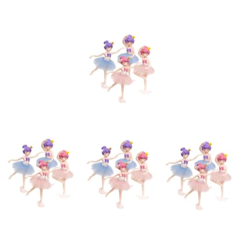 VICASKY 16 Stk Ballerina-mädchen Spieluhr-puppe Tanzmädchenfigur Ballett-mädchen-kuchenaufsatz Mädchendekoration Tanzende Mädchenfigur Tanzende Skulptur Tischdekoration Pvc Muffin Wagen von VICASKY
