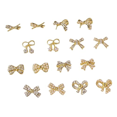 VICASKY 16 Stück Teiliges Maniküre mit Perlen Schleifen aus Legierung Diy Nageldekorationen Kleine Nail Art Accessoires Langlebige Metallverzierung für Modische Fingernägel Geeignet für VICASKY 16 Stück Teiliges Maniküre mit Perlen Schleifen aus Legierung Diy Nageldekorationen Kleine Nail Art Accessoires Langlebige Metallverzierung für Modische Fingernägel Geeignet für von VICASKY