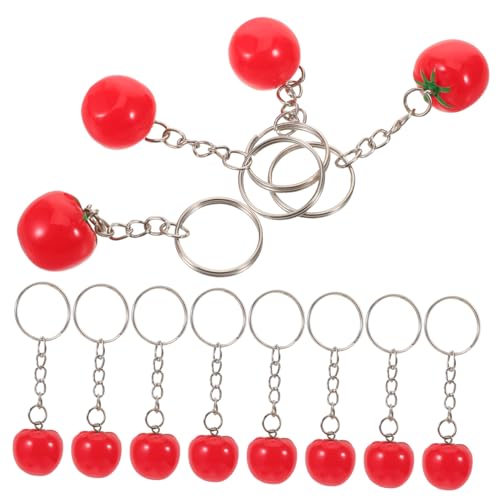 VICASKY 16 Stück Teiliges Tomaten Schlüsselanhänger aus Resin Lebensechte Gemüseanhänger Kompakt und Farbenfroh Vielseitiger Taschen und Autoschlüssel Charm für Partys und Geschenke von VICASKY