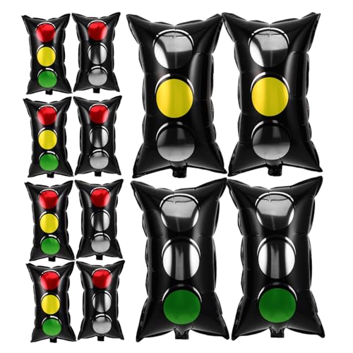 VICASKY 16 Stück Teiliges Verkehrssignal Rot Gelb Grün Wiederverwendbare Auto Partydekoration für Kindergeburtstag Einfach Aufzublasen Auffällige Fahrzeug Baustellenthema Kulisse VICASKY 16 Stück Teiliges Verkehrssignal Rot Gelb Grün Wiederverwendbare Auto Partydekoration für Kindergeburtstag Einfach Aufzublasen Auffällige Fahrzeug Baustellenthema Kulisse von VICASKY
