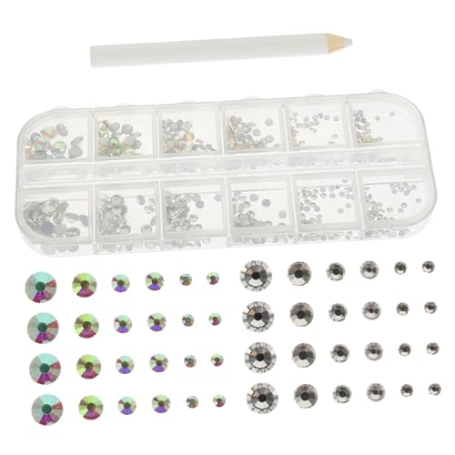 VICASKY 1Satz Glasdiamanten Für Nägel Runde Flachback Strasssteine Mit Nagelkunststiften Und Strasskleber Für DIY Nagelkunst Und Dekorationen von VICASKY