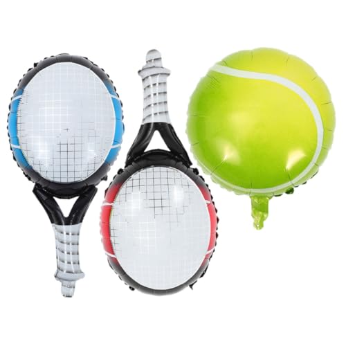 VICASKY 1Satz Tennis Partyballons Set Teiliges Set mit Aufblasbaren Tennisballons und Schlägern Dekoration für Sportfeiern und Geburtstagsfeiern Langlebig und Leicht Aufzublasen von VICASKY