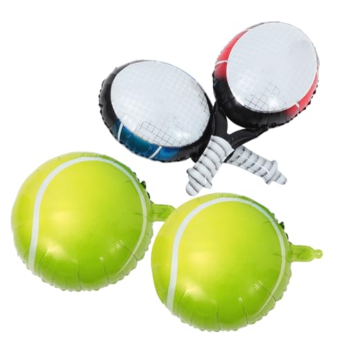VICASKY 1Satz Tennisball Ballon Set Aufblasbare Tennis Dekoration mit Schlägern Teiliges Set für Geburtstagsfeiern und Sportpartys Farbenfrohe Ballons für Festliche Anlässe von VICASKY
