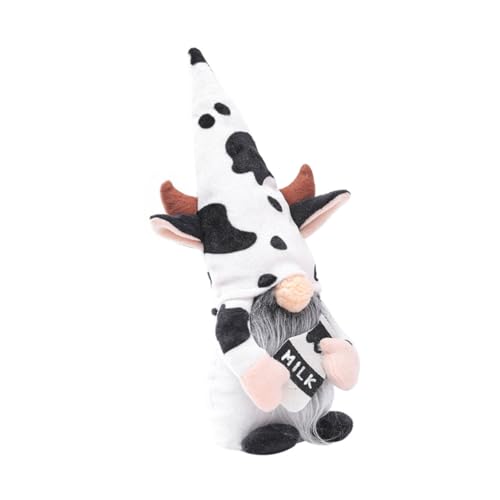 VICASKY 1Stück Kuhmuster Puppe für Erntedankfest Kreatives GNOME Ornament für Zuhause Hochwertige Stoffmaterialien Puppenrequisite für Innen und Außendekoration von VICASKY